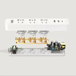 Подовжувач XiaomiXiaomi Power Strip 20W Fast Charge (3 sockets +2 USB+1 TypeC) XMCXB05QM BHR5094CN White EU Plug - мініатюра 4