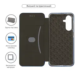 Чехол-книжка для Samsung Galaxy A36 5G, G-Case, синий, кожаный чехол-книжка из экокожи (PU) и TPU, с магнитом, с подставкой и вместительным кардхолдером, противоударный, защита всего корпуса, ArmorStandart (ARM82174) - мініатюра 3