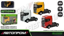 Трейлер металопластиковий тагяч фура головка сканія Scania автопром AP7539AB бат, світло, звук, у короб.15*7*10см - мініатюра 4