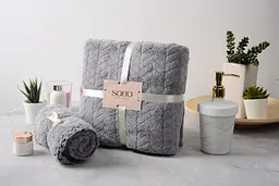 Набір рушників Soho Cold gray, в коробці, 35х75 см +70х140 см, 2 шт., сірий (1173К) - мініатюра 5