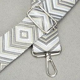 Ремінь для сумки текстильний 38 мм 6167 silver з карабінами сірий - мініатюра 2