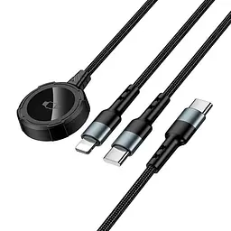 Заряджання Qi HOCO iWatch+Type-C/Lightning 3-in-1 charging cable CW64 - мініатюра 2