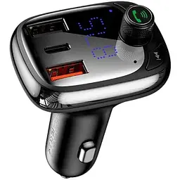 FM трансмітер Baseus Lokomotive S-13 CCTM-B01 модулятор Bluetooth 2 USB 1 Type-C чорний - мініатюра 2