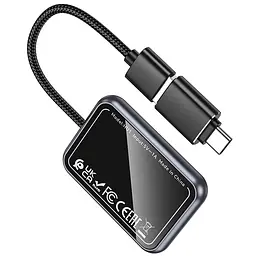 Адаптер Hoco HU1 Way car wireless CarPlay Metal grey - мініатюра 6