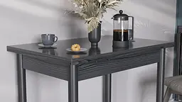 Обідній стіл-формер розкладний Берта Ferrum-decor 750x1400x900 Чорний метал ДСП Сосна Кембра 16 мм (FRD-105180) - мініатюра 10