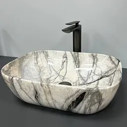 Умивальник VBI Ravenna light gray onyx накладний VBI-011213, Мармур - мініатюра 3