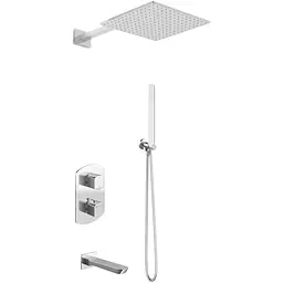 Душова система Kohlman Foxal 35 chrome з термостатом + BOX прихованого монтажу KPL-QW433FQ35, Хром