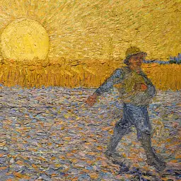 Інтер'єрна картина Сіяч, Вінсент ван Гог, Vincent van Gogh, Sower at Sunset, інтер'єрний декор, 60×77 см (id6655) - мініатюра 4