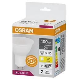 Лампочка Osram LED VALUE, PAR16, 5W, 3000K, GU10 (4058075689510) - мініатюра 2