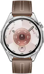Смарт-годинник Huawei Watch GT 6 46mm Steel with Brown Composite Leather Strap (55020FTW) - мініатюра 5