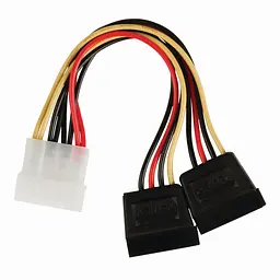 Кабель ділник живлення TCOM Molex 2 x Sata перехідник адаптер 15 см - мініатюра 2