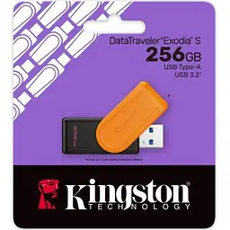 USB флеш накопичувач Kingston 256GB DataTraveler Exodia S Black/Orange USB 3.2 (DTXS/256GB) - мініатюра 4