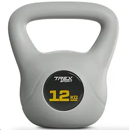 Гиря вінілова 12кг Trex Sport TX-012CKB сірий