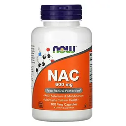 NAC (N-ацетил-L-цистеин) NAC 600 mg 100 caps NOW vit0006622