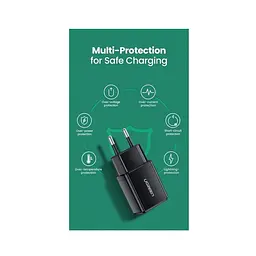 Мережевий зарядний пристрій Uзелений ED011 USB Wall Charger (чорний(UGR-50459) - мініатюра 2