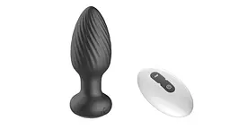 Анальна пробка B - Series Cute Retating Remote, 9.8 см (чорний) - мініатюра 3