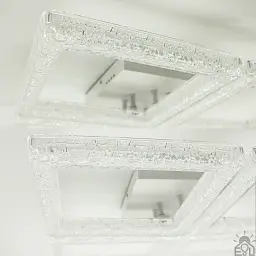 Керована світлодіодна люстра ESLLSE OBRII ICE 65 Вт 465x465x90 мм Біла - мініатюра 7