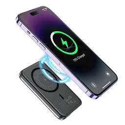 УМБ Choetech Magnetic Wireless 5000mAh USB-A,USB-C In/Out B655 mini silver - мініатюра 5