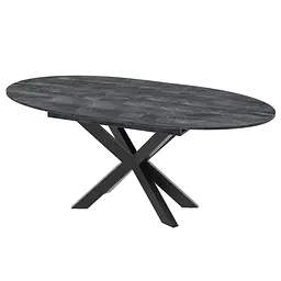 Розсувний обідній стіл Неман СПАЙДЕР ОВАЛ ДСП Вугільний камінь (NEM-121048) - мініатюра 1