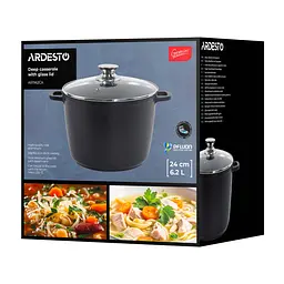 Каструля з кришкою глибока Ardesto Gemini Lazio AR1962CA 6.2 л 24 см чорна - мініатюра 8