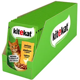 Вологий корм для котів Kitekat, з куркою в соусі, 85 г - мініатюра 2