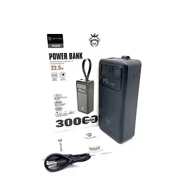 Power Bank 30000mAh зі наскрізною зарядкою портативна батарея для смартфона планшета роутера USB зовнішній акумулятор повербанк із швидкою зарядкою 22.5W ліхтариком та дисплеєм LENYES PX321D - мініатюра 2