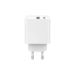 Зарядний пристрій Gembird USB-A + Type-C (PD20W + QC3.0 18W) white (TA-UC-PDQC20-01-W) - мініатюра 2
