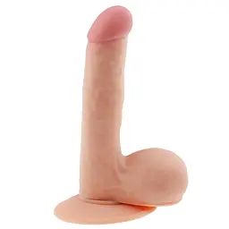 Реалістичний фалоімітатор The Ultra Soft Dude 7.5" 18 см тілесний - мініатюра 3