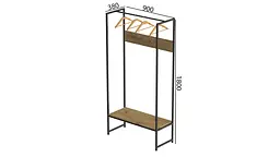 Вішалка модульна підлогова Ferrum-decor Треліс 12 180x90x38 чорний ДСП Дуб Артізан 16мм (FRD-104309) - мініатюра 4
