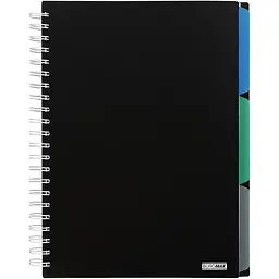 Зошит на пружині Buromax Classic А4 (210x297) 120 аркушів 3 розділювачі чорний (BM.24345911-01)