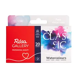Набір акварельних фарб Classic 20х1,6 мл, Бірюза металевий пенал ROSA Gallery (4823098548096) - мініатюра 3