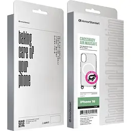 Чохол ArmorStandart Crossbody Air MagSafe Rope для Apple iPhone 16 Clear (ARM86376) [169773] - мініатюра 2