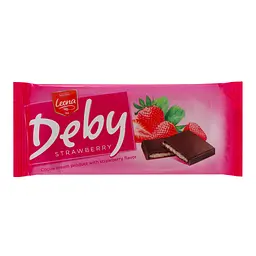 Какао-плитка Leona з полуничною начинкою Deby 90 г