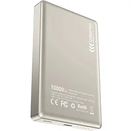 УМБ Choetech Magnetic Wireless 10000mAh 20W PD Qi-15W USB-C In/Out, тонкий, Beige - мініатюра 2