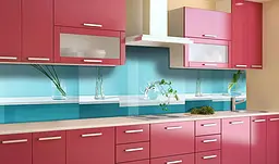 Вініловий кухонний фартух Незвичайні Квіти ПВХ наклейка Абстракція Блакитний 60х300 см Happy Pocket Z181603 - мініатюра 2