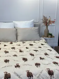 Ковдра євро з овечої вовни Arda Pure wool 21435 195х215 см бежева - мініатюра 8