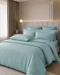 Комплект постільної білизни Євро Issimo MINT BLUE 200×220 см, сатин Premium TC303376395 - мініатюра 3