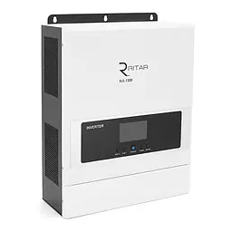 Гибридный инвертор RITAR XLS-1200, 1000W/1200VA, 12V, ток заряда 10-20-40A, INV135-265V (UPS180-265V), MPPT (40А, 17-100 Vdc4), 3.