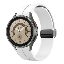 Ремінець для Samsung Galaxy Watch 6 40mm 6 44mm - білий ширина кріплення 20мм силікон Watchbands Cls-black (W33-2W432432) - мініатюра 2