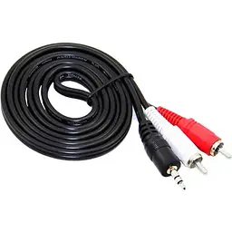 Кабель-перехідник звуковий 3.5 мм M - 2xRCA M 3 м чорний (B00038)