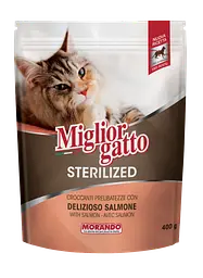 Сухий корм для стерилізованих кішок Morando MigliorGatto Sterilised з лососем 400 г