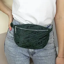 Бананка шкіряна Handycover Ukraine через плече зелена - мініатюра 2