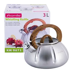 Чайник зі свистком Kamille KM-0671 3л дерево - мініатюра 5