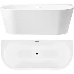 Ванна акрилова пристінна Rea Capri 150x75 white REA-W9800, Білий
