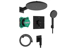 Душова система з термостатом Hansgrohe Raindance Alive S 300 1jet matt black 24630670