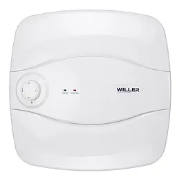 Водонагрівач WILLER Optima Mini, 1500 Вт, "мокрий" ТЕН, 10 л, квадратний, вертикальний, під мийкою, білий (PU10R)