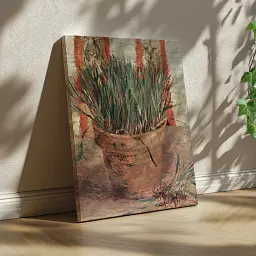 Інтер'єрна картина Горщик з цибулею, Вінсент ван Гог, Vincent van Gogh, Flowerpot with Chives, інтер'єрний декор, 60×45 см (id6819) - мініатюра 2
