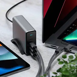 Мережевий зарядний пристрій Satechi 165 W USB-C 4-Port PD GaN Charger Space Gray (ST-UC165GM-EU) - мініатюра 6