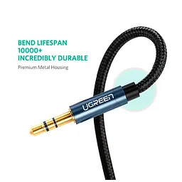 Кабель мультимедійний 3.5mm M to 3.5mm M 2.0m AV112 blue Ugreen (10687)