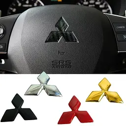 Емблема керма Mitsubishi червона 45мм пластик (на скотчі) - мініатюра 2